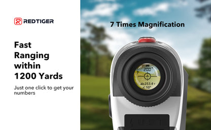 Laser Golf/Hunting Rangefinder, 7X Magnification Clear View 1200 Yards Laser Range Finder, Slope Measurement, Flag Pole Lockin, Short