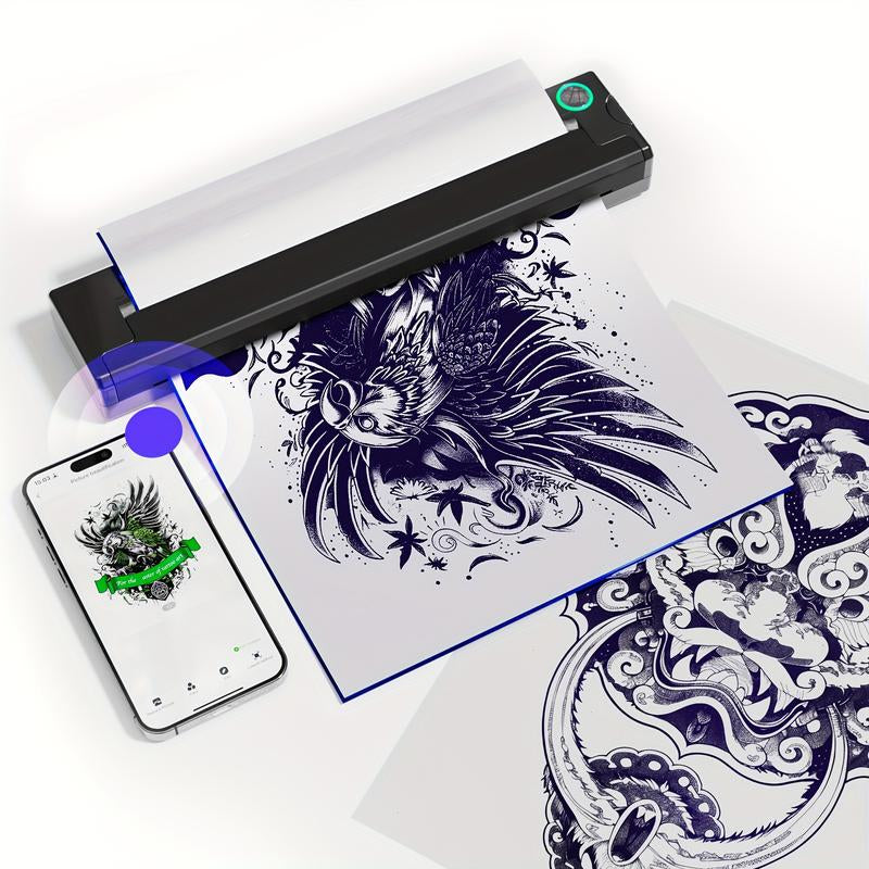 Tattoo Printer Stencil Machine.Tattoo Printers Portable.Printer Machine.Printer Portable.Printer Wireless.Printer Paper.Wireless Mini Tattoo Transfer Printer - No Ink Required.Easy to Use and Carry, Ideal for Tattoo Artists and Enthusiasts